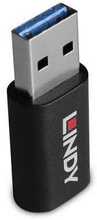 USB A-C andmeblokeerija Lindy 71264, must