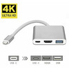 Adapter USB-C Fusion Accessories, 3in1, hõbe