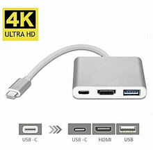 Adapter USB-C Fusion Accessories, 3in1, hõbe