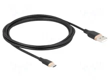 Kaabel USB-A/USB-C Delock 81227, 2,5 m, must