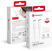 Kaabel USB-C Forcell F-Energy C338, 1,5 m, 60W, 3A, valge