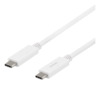 USB-C kaabel Deltaco USBC-1502M, 1 m, valge