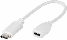 Adapter USB-C/microUSB Vivanco 45285, 0,1 m, valge