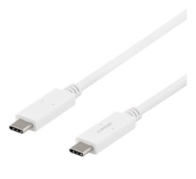USB-C kaabel Deltaco USBC-1502M, 1 m, valge