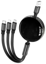 Kaabel USB-A - Lightning/Micro USB/USB-C Hoco X78, 1 m, must