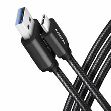 Kaabel USB-C/USB-A Axagon BUCM3-AM20AB, 2 m, must