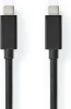 Kaabel USB-C Nedis USB 3.2 Gen 2x2, 1 m, must