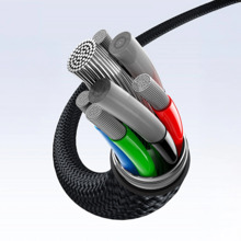 Laadimiskaabel 3in1 Baseus Flash Series 3, 100W, 1.5 m + 3 x 0.25 m, must