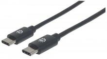 Kaabel USB-C Manhattan 354875, 2 m, must