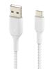 Kaabel USB-C/USB-A Belkin CAB002bt0MWH, 15 cm, valge