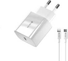 Seinalaadija Devia Smart PD, 20W, 1x USB-C, 1x USB, valge