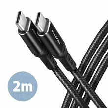 Kaabel USB-C Axagon BUCM-CM20AB, 2 m, must