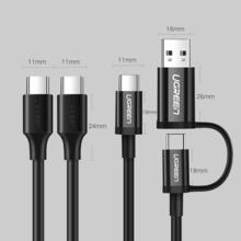 Kaabel USB-C Ugreen 50996, 50 cm, must