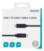Kaabel USB-C Deltaco USBC-1503M, 2 m, must