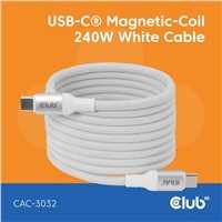 Kaabel USB-C Club3D CAC-3032, magnetiline, 2 m, valge