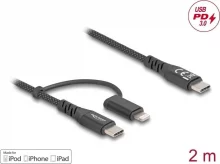 Kaabel USB-C/Lightning Delock 81171, 2 m, must