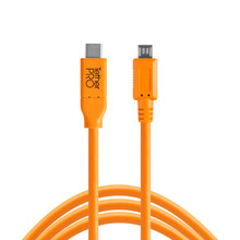 Kaabel USB-C Tether Tools CUC2515-ORG kuni Micro-B 5-Pin 2.0, 4,6 m, oranž