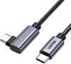 Kaabel USB-C Unitek, nurga all 90, PD 100W, 0,5 m