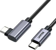 Kaabel USB-C Unitek, nurga all 90, PD 100W, 0,5 m
