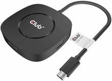 Videosignaali jagaja Club 3D CSV-1550 USB-C MST Hub, 3x DisplayPort 1.4, must
