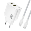 Laadija Dudao A27 MaxC, 35W, USB-C kaabliga, valge