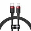 Kaabel USB-C/iPhone Baseus Cafule, 1 m, punane/must