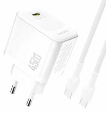 Adapter Dudao A28C, 45W, USB-C kaabliga, valge