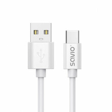 Kaabel USB-A/USB-C Savio CL-168, 3 m, valge