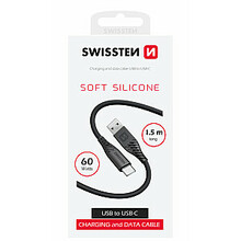 Kaabel USB/USB-C Swissten, 1,5 m, 60 W