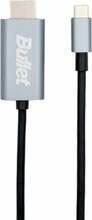Kaabel USB-C/HDMI Bullet, 1 m, must