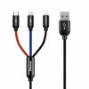 Kaabel 3in1 Baseus CAMLT-BSY01, USB-C/Micro USB/Lightning, 1,2 m, must