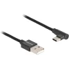 Kaabel USB-A/USB-C Delock, 1 m, must, nurga all