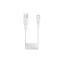 Kaabel USB-A/USB-C Puro 10W, 1 m, valge spiraal
