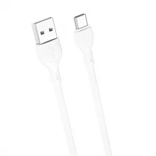 Kaabel USB-A/USB-C XO NB200, 1 m, 2.1A, valge