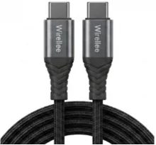 Kaabel USB-C Wirellee, 2 m, 100 W PD 3.0, must