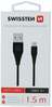 Kaabel USB-A/USB-C Swissten, 3.1, 1.5 m, must