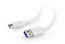 Kaabel USB-C/USB-A Gembird CCP-USB3-AMCM-W-0.1M, 0.1 m, valge