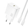 Laadija USB-C Dudao A27PCEU PD 30W GaN, valge