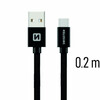 Kaabel USB-C/USB Swissten SW-QU-TYPC-3.1-0.2M-BK, 20 cm, must