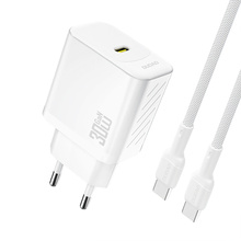 Laadija USB-C Dudao A27PCEU PD 30W GaN, valge