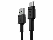 Kaabel USB-A/USB-C Green Cell KABGC25, 0,3 m, must