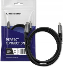 USB-C kaabel Qoltec USB4 Ultra-Fast, PD 240W, Thunderbolt 3/4, 1 m, must