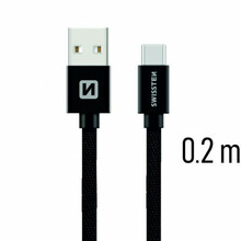 Kaabel USB-C/USB Swissten SW-QU-TYPC-3.1-0.2M-BK, 20 cm, must