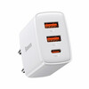 Laadija Baseus CCXJ-E02, 2xUSB, USB-C, 30W, valge