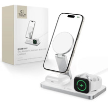 Induktiivne laadija Tech-Protect QI15W-A47 MagSafe 3in1 USB-C kaabliga, valge