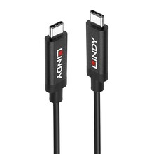 Kaabel USB-C Lindy 43308, 5 m, must, USB 3.2 Gen 2, PD 60W