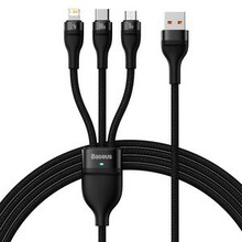3in1 USB-kaabel USB-C/Micro USB/Lightning Baseus Flash Series, 1,2 m, must