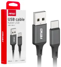 Kaabel USB-A/USB-C Amio AMIO-03900, 2 A, 2 m