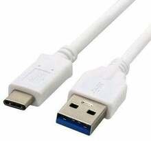 Kaabel USB-A/USB-C C-Tech CB-USB3C-10W, 1 m, valge
