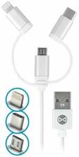 Kaabel 3in1 Forever T01625, 1 m, valge